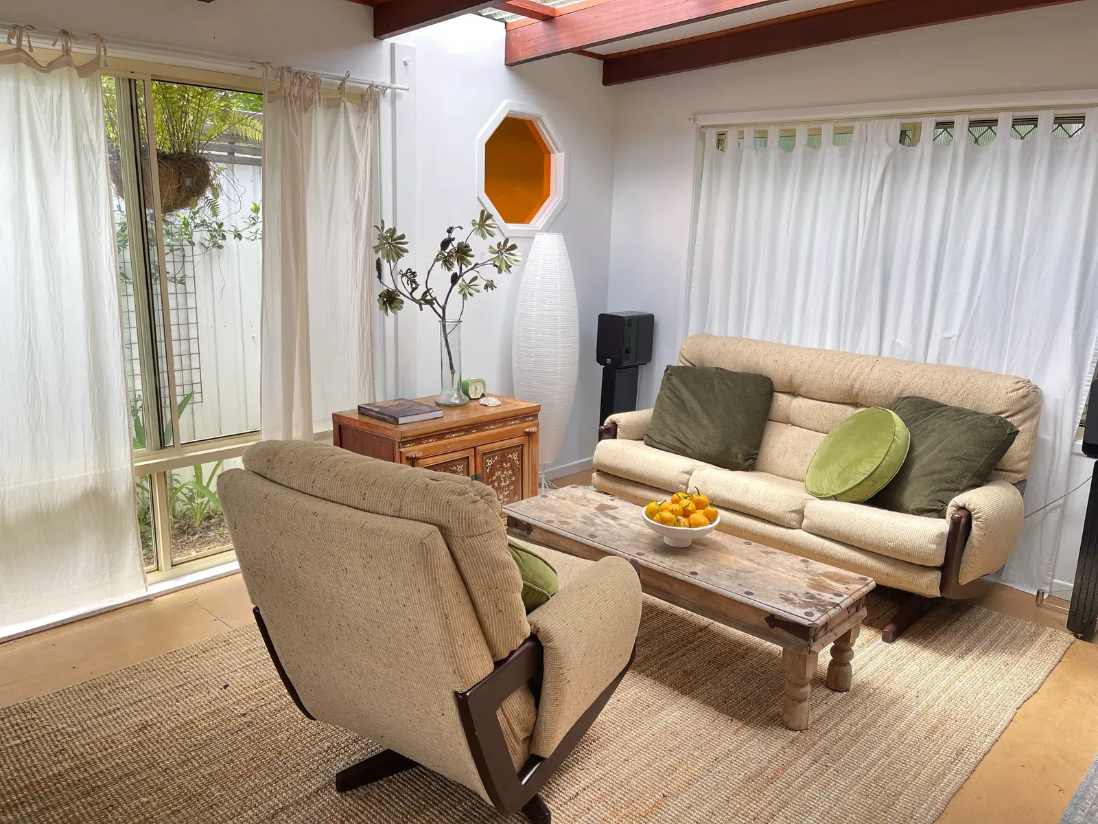 Living room at the Byron Street home